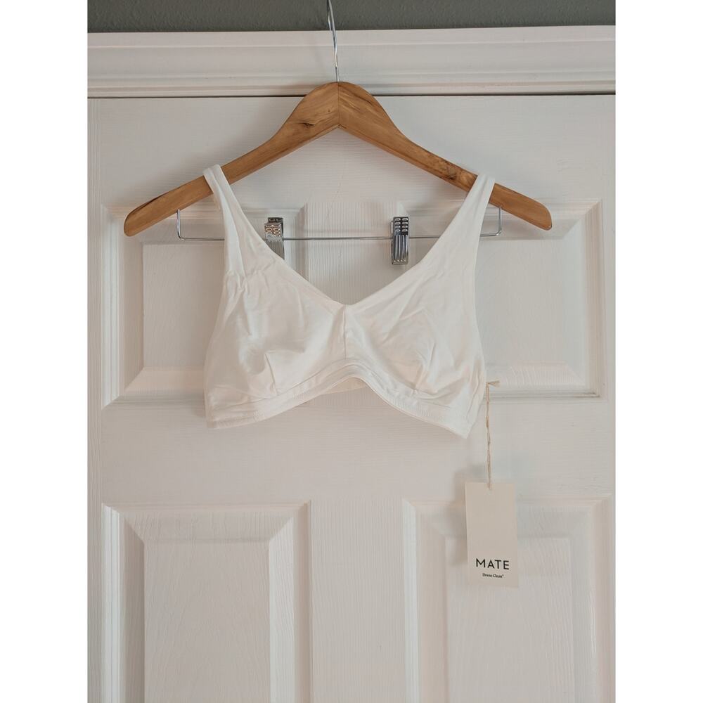 MATE The Label Tencel Comfort Wireless U-Neck Bra White M NWT